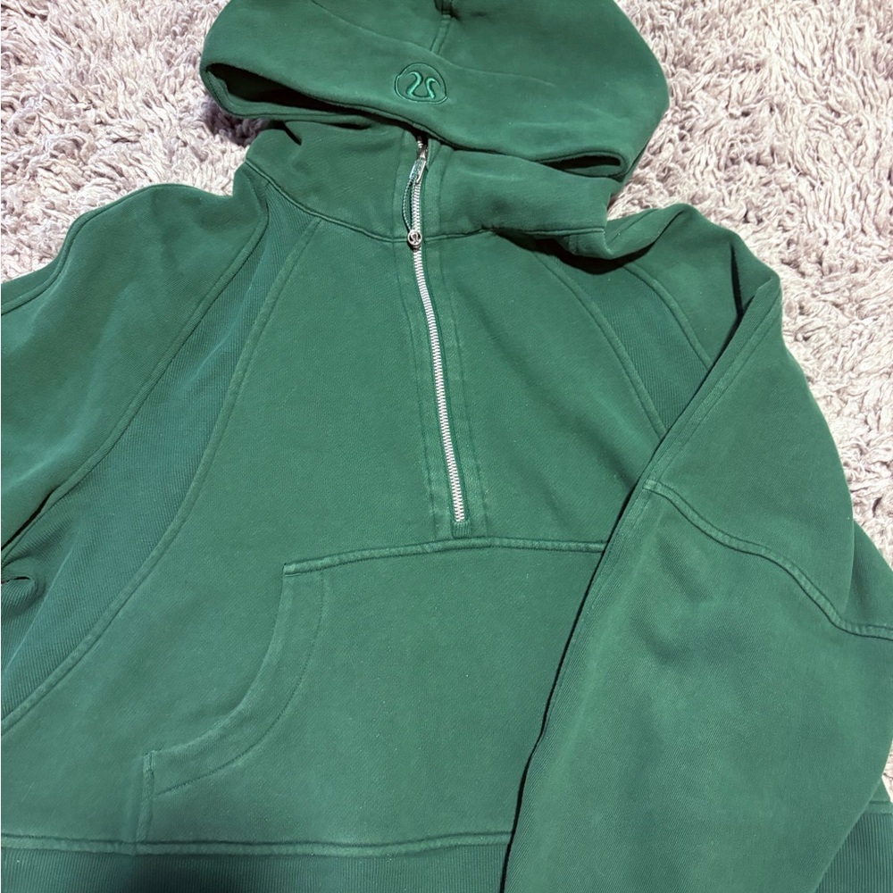 Forest Green Lululemon Cropped Scuba Hoodie